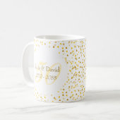 金婚式 ゴールドハートの紙吹雪 コーヒーマグカップ (正面左)