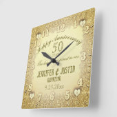 金婚式 スクエア壁時計 (傾斜)