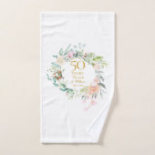 金婚式 水彩の花 バスタオルセット (ハンドタオル)