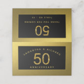 金婚式・結婚50周年記念 ブラック＆ゴールド プレイスカード (外部開封)