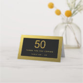金婚式・結婚50周年記念 ブラック＆ゴールド プレイスカード (裏面)