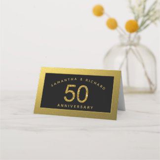 金婚式・結婚50周年記念 ブラック＆ゴールド プレイスカード