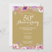 金婚式(結婚50周年)カントリー・フラワー 招待状 (正面)