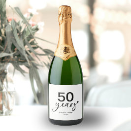 金婚式 結婚50周年 ブラック&ホワイト スパークリングワインラベル