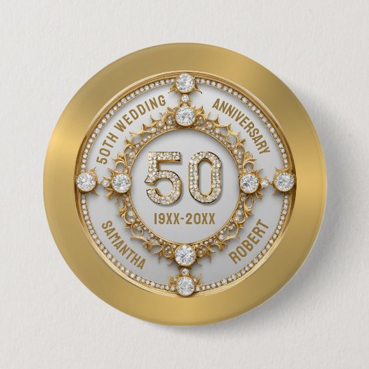 金婚式 缶バッジ (正面)