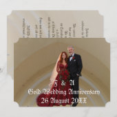 金婚式 50周年記念 夫婦の写真 招待状 (正面/裏面)