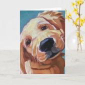 金子犬の挨拶状を取り出して下さい カード (黄色い花)