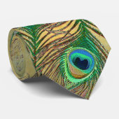 金孔雀は汚いタイに羽をつけます ネクタイ (ロール)