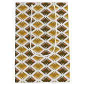 金宝石の写実的なダイヤモンドパターン ミディアムペーパーバッグ (裏面)