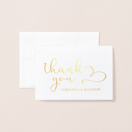 金実在箔ありがと結婚う| (写真付き) 箔カード (封筒付き正面)