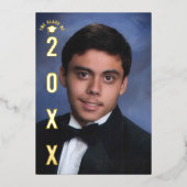 金実在箔の卒業写真の発表 箔招待状 (正面)