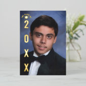 金実在箔の卒業写真の発表 箔招待状 (立ち正面)