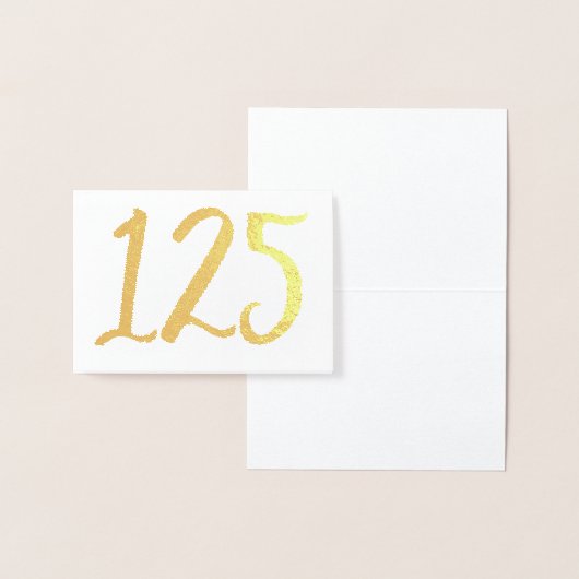金実在箔の結婚テーブル番号カード白 箔カード (ディスプレー)
