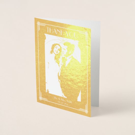 金実在箔アールデコありがとうご結婚ざいます 箔カード (正面)