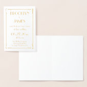 金実在箔アールデコ結婚式招待状カード 箔カード (ディスプレー)