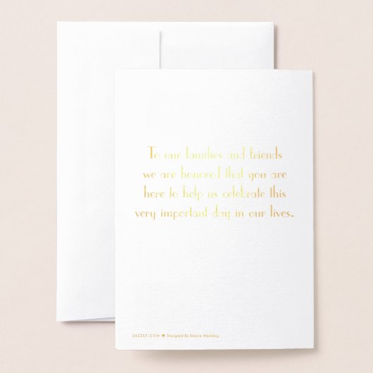 金実在箔アールデコ結婚式 プログラム (裏面封筒付き)