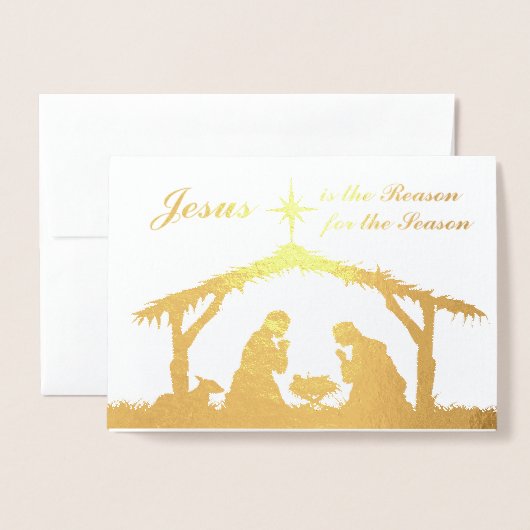 金実在箔イエスが理由出生カード2 箔カード (封筒付き正面)