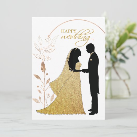 金実在箔エレガントリースモノグラム 招待状 (スタンド正面)