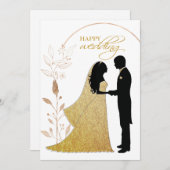 金実在箔エレガントリースモノグラム 招待状 (正面/裏面)