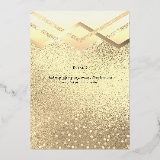 金実在箔サンデーマザーズデイブルック 箔招待状 (裏面)