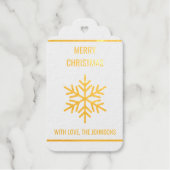 金実在箔スノーフレークギフトラベル ギフトタグ (正面)