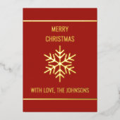 金実在箔スノーフレークMerry Christmas Card 箔シーズンカード (正面)