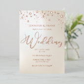 金実在箔スポットモダン真珠光沢エレガント 箔招待状 (立ち正面)