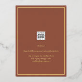金実在箔テラコッタ日付の保存結婚日 箔招待状 (裏面)