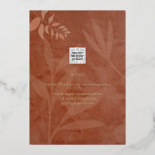 金実在箔テラコッタ日付の結婚保存 箔招待状 (裏面)