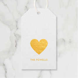 金実在箔ハートエレガントミニマモダンリスト ギフトタグ