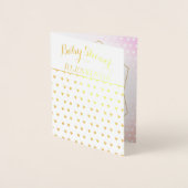 金実在箔ハートベビーガールシャワー恵み 箔カード (正面)