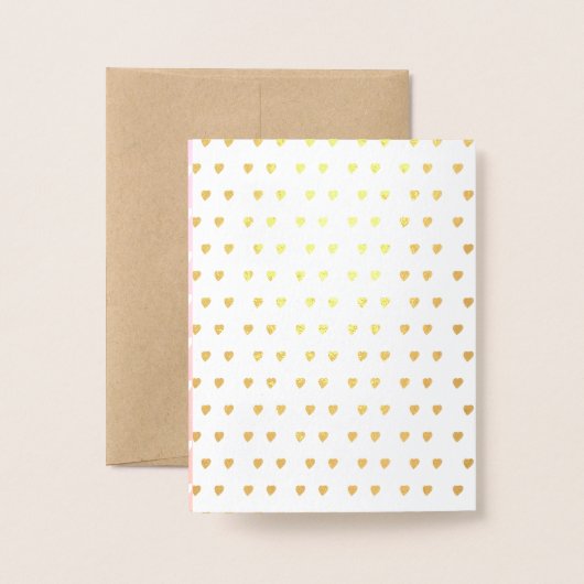 金実在箔ハートベビーガールシャワー恵み 箔カード (裏面封筒付き)