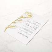 金実在箔バラ結婚ズ 箔招待状 (回転した状態)