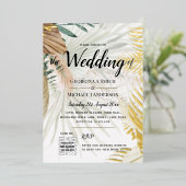 金実在箔パンパスグラスフォトQRコード結婚ズ 箔招待状 (立ち正面)