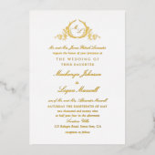 金実在箔フォーマルモノグラム結婚書跡 箔招待状 (正面)