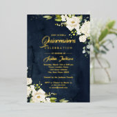 金実在箔フローラキンセアニェラ金ゴールド海軍 箔招待状 (立ち正面)