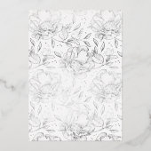 金実在箔フローラハンドドローエレガントな結婚式 箔招待状 (裏面)