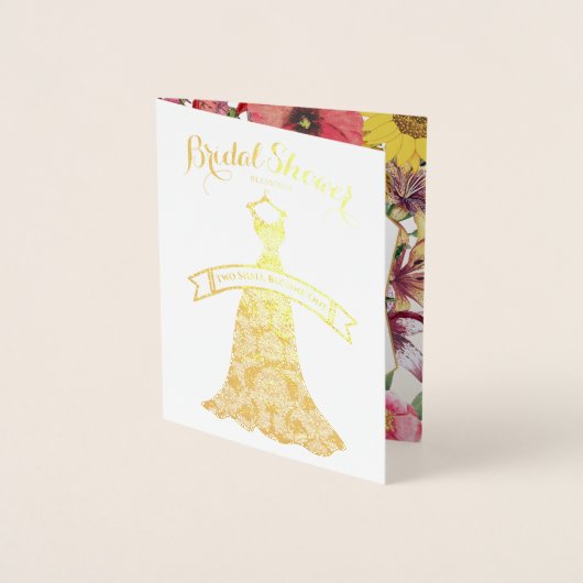 金実在箔フローラブライダルシャワー祝い 箔カード (正面)