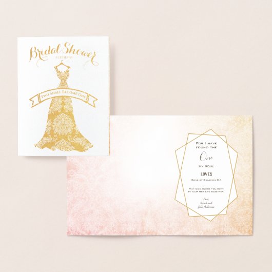 金実在箔フローラブライダルシャワー祝い 箔カード (ディスプレー)