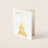 金実在箔フローラブライダルシャワー祝い 箔カード (正面)