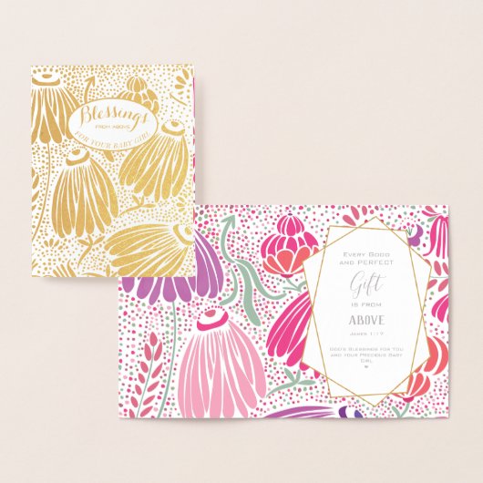 金実在箔フローラベビーシャワー恵み 箔カード (ディスプレー)