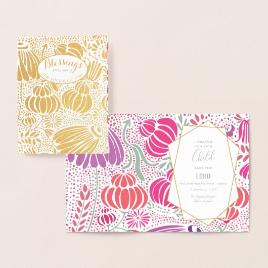 金実在箔フローラベビーシャワー恵み 箔カード (ディスプレー)