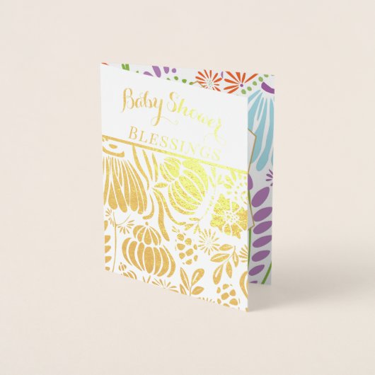 金実在箔フローラベビーシャワー恵み 箔カード (正面)