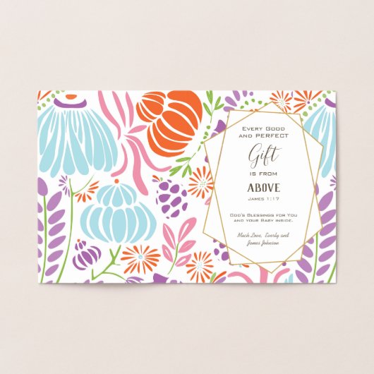 金実在箔フローラベビーシャワー恵み 箔カード (内部)