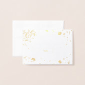 金実在箔フローラボタ結婚ニカル座席表 箔カード (封筒付き正面)