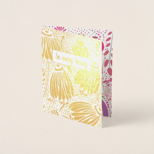 金実在箔フローラ悔やみや弔慰流産 箔カード (正面)