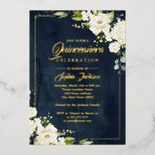 金実在箔フローラ海軍金ゴールドキンセアニェラ 箔招待状 (正面)