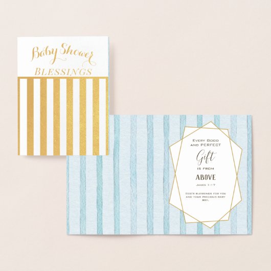 金実在箔フローラ男の赤ちゃんシャワー恵み 箔カード (ディスプレー)