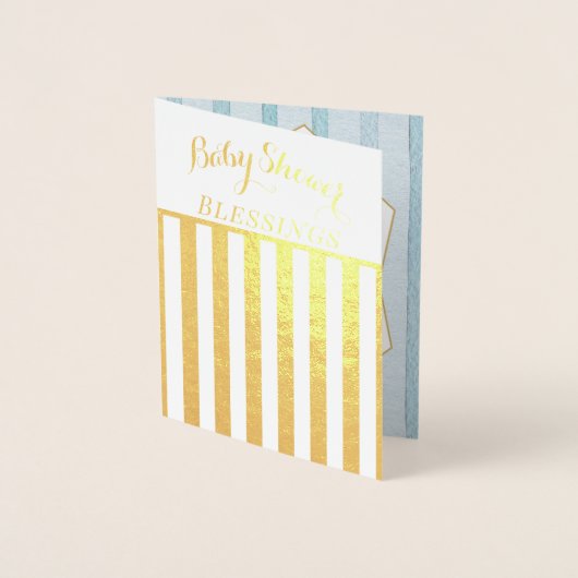金実在箔フローラ男の赤ちゃんシャワー恵み 箔カード (正面)