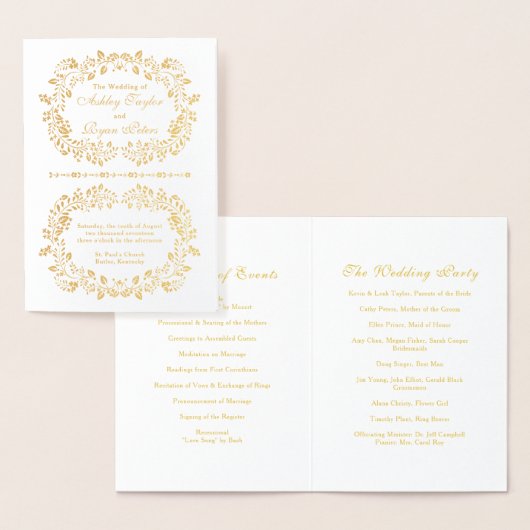 金実在箔フローラ結婚式 プログラム (ディスプレー)